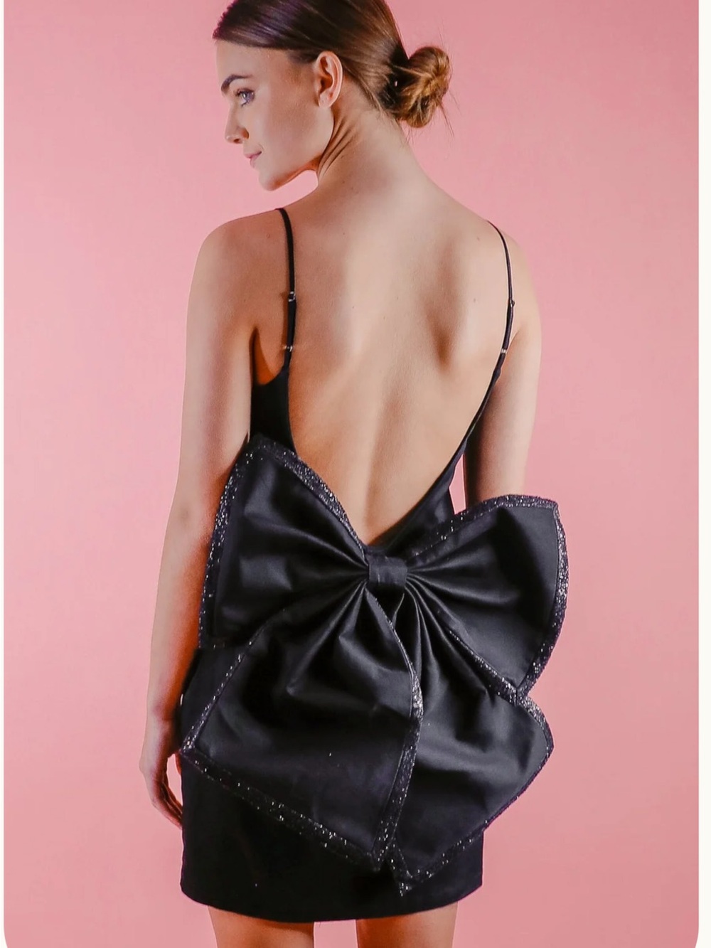 Neubyrne Black Bow-Back Mini Dress - Women
